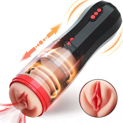 4 en 1 Masturbateur cup, 10 modes de vibration, 5 modes de va-et-vient et un mode d'aspiration avec interaction vocale pour une expérience polyvalente.