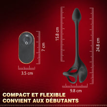 Charger l'image dans la galerie, Plug anal Stimulateur vibrant à balle avec cockring
