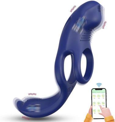 3 EN 1 Masseurs de Prostate Vibrant avec Anneau Pénien, Sex Toys Vibromasseurs Homme à Distance avec Application, Plug Anale Gode Vibro-masseurs avec 9 Modes de Poussée Vibrant pour Couple