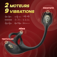 Charger l'image dans la galerie, Plug anal Stimulateur vibrant à balle avec cockring